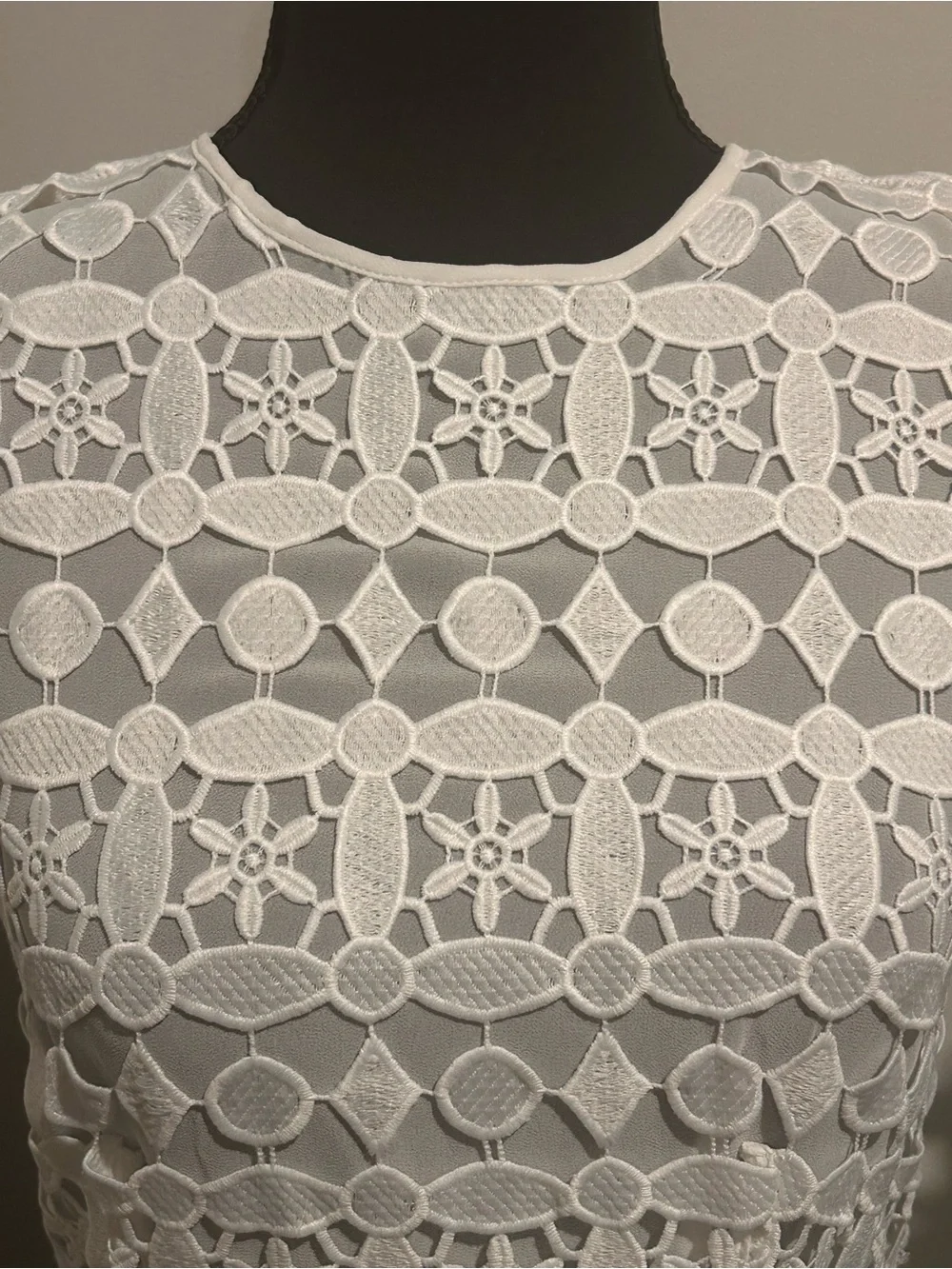 Michael Kors White Lace Mini Dress with Waist Cutout Detail Size 0